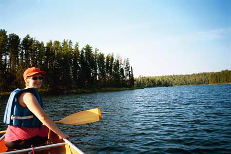 Janet in the boat